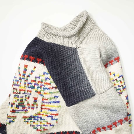 Vintage Ecuador Hand Knit Sweater / 太陽