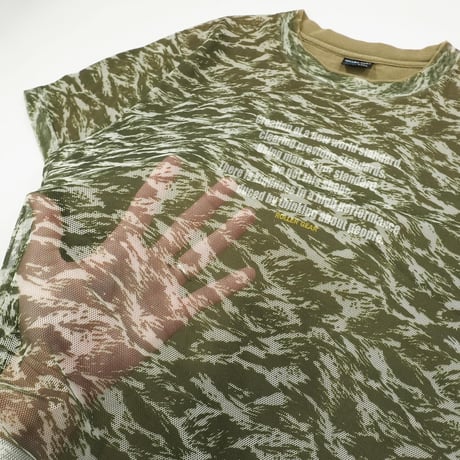 【ASIS】00s- Mesh × Cotton Layerded T-Shirt