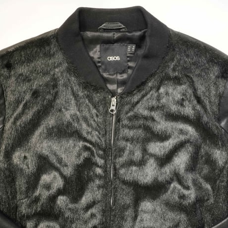 Fake fur Docking Leather Blouson