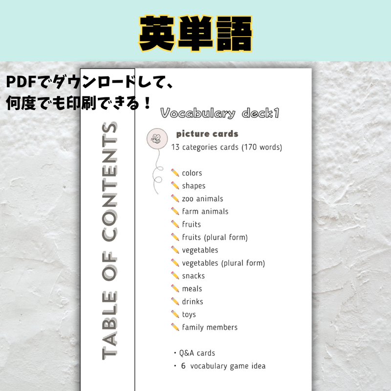 英語学習用 Picture Cards セット 英語学習用カードセット Picture Card - メルカリ