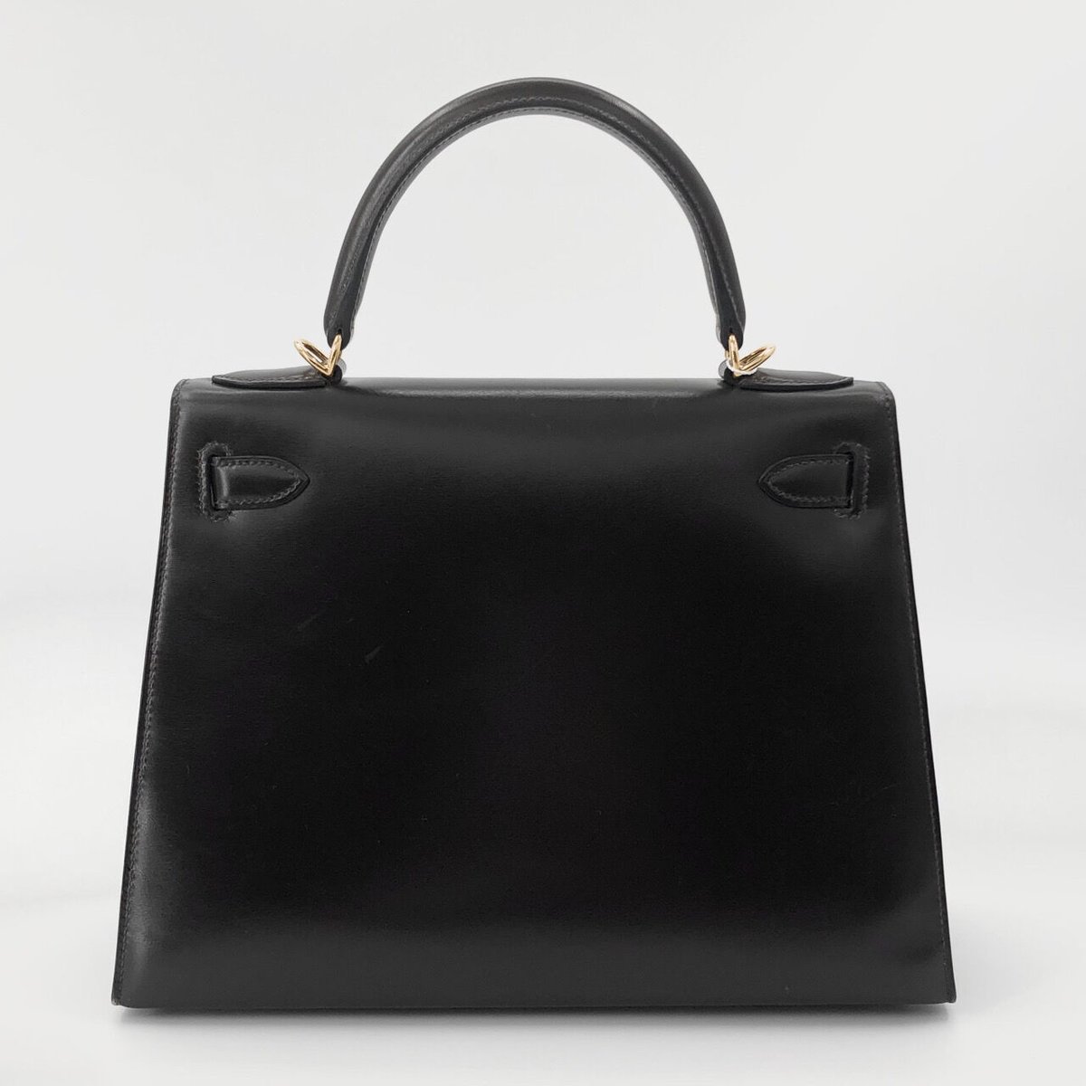 エルメス ケリー28（2） ボックスカーフ ノワール ゴールド金具