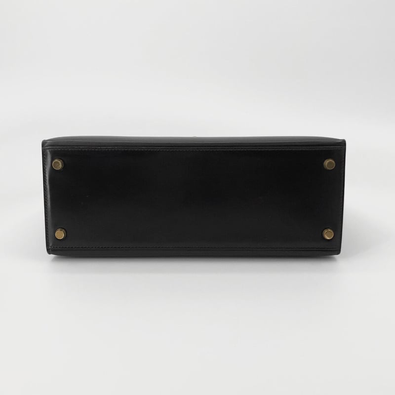 エルメス ケリー28 ボックスカーフ ブラック ゴールド金具 ○S:1989年