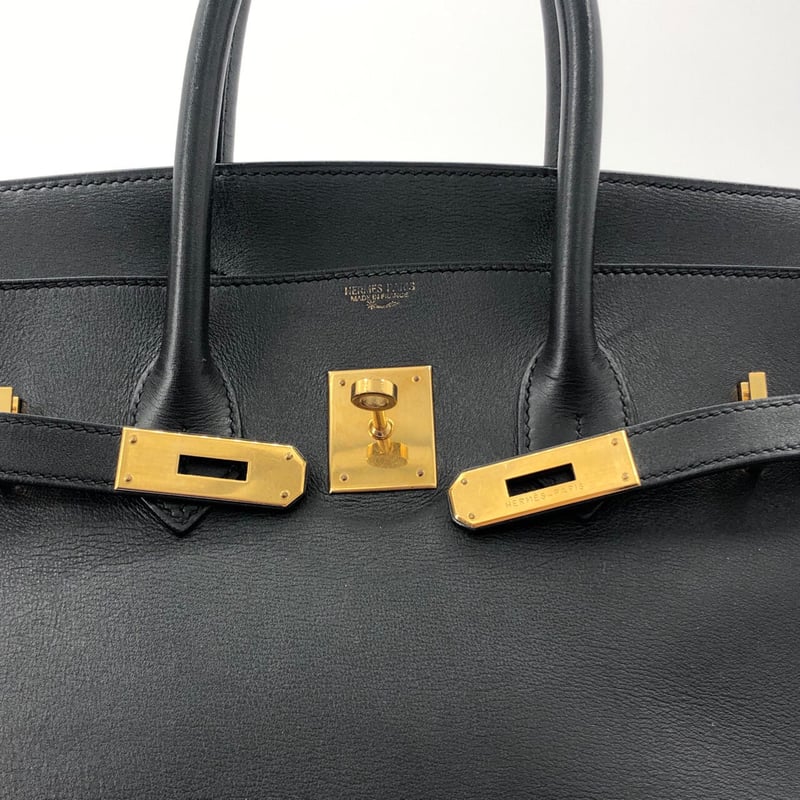 エルメス バーキン35 ボックスカーフ ノワール ゴールド金具 □E
