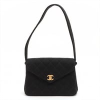 【中古】CHANELシャネル　クラシックマトラッセ　2.55ロングショルダーバッグ　ツイード・ラムスキン　ブラック