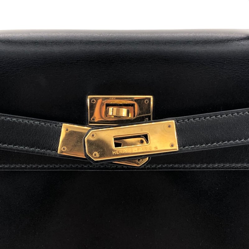 エルメス ケリー32 ボックスカーフ ノワール ゴールド金具 OO刻 エルメス ケリー32 ボックスカーフ ノワール ゴールド金具 OO刻