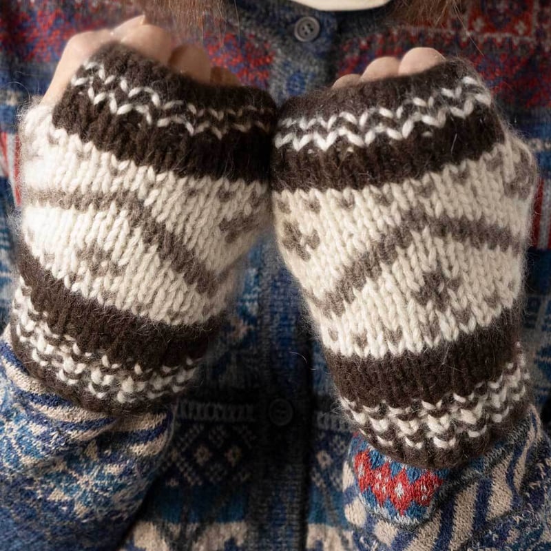 ヤク100％パール付きワンタッチマフラー 』 ミセスのヤクマフラー 大人