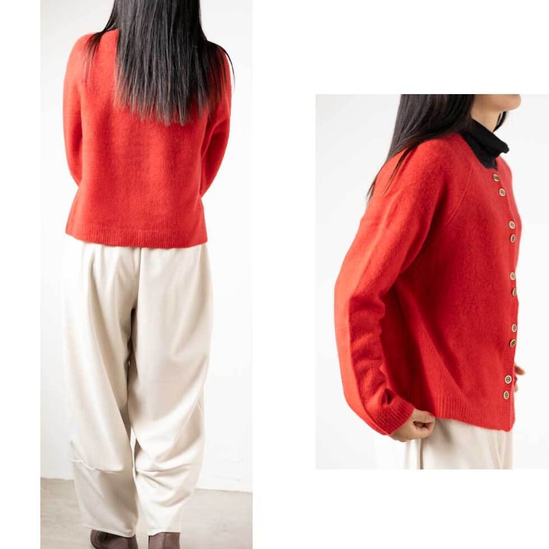 ヤク100％ラグランダブルボタンカーディガン 』 ミセスのカーディガン