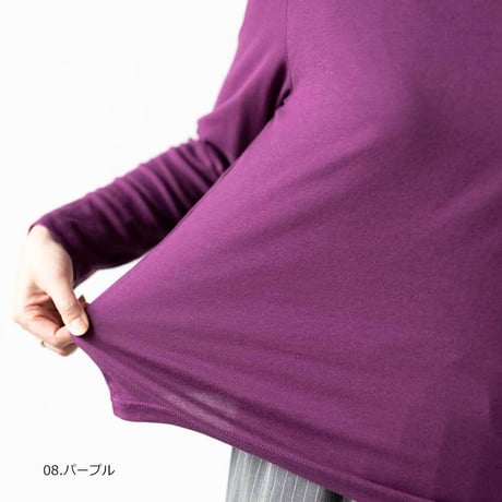 『【Ｍサイズ】綿100％ロイヤルシフォンヌハイネックプルオーバー（カットソー）』