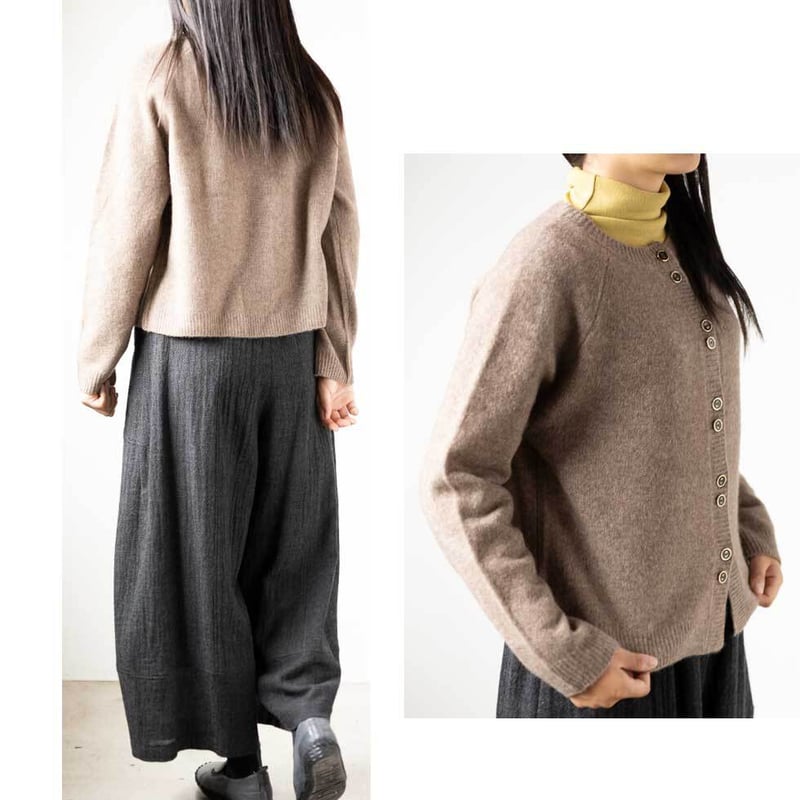 ヤク100％ラグランダブルボタンカーディガン 』 ミセスのカーディガン