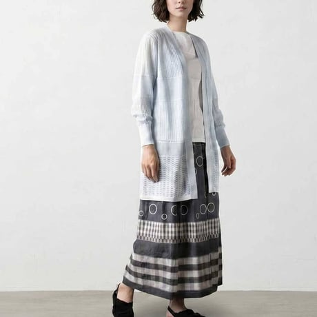 スビンコットン100% 総透かし柄長袖トッパーカーディガン レディース 春夏 M-L