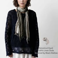 リネン100 草木染めストール ブラックマロー手染め ヨーロッパリネン モスグリーン レディース 春夏 日本製 S