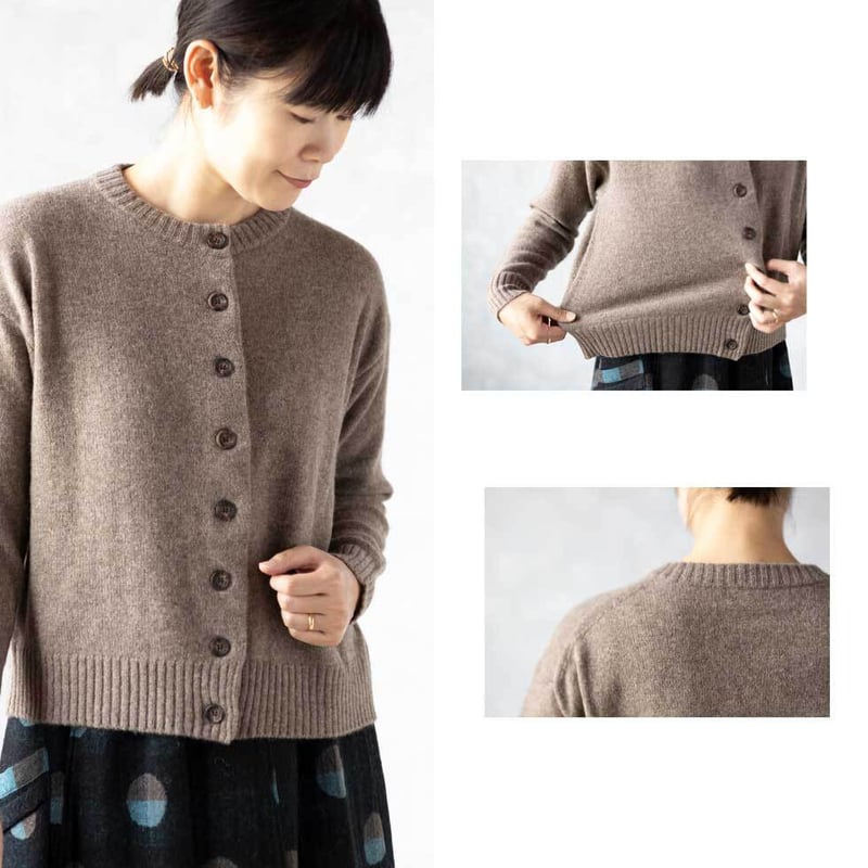 ヤク100％ラウンドネックボタンカーディガン』 | lagrimas-alpaca