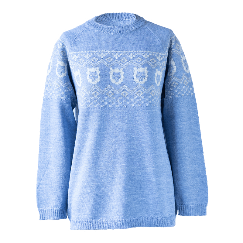 ベビーアルパカ100％アルパカフェース柄プルオーバー（セーター