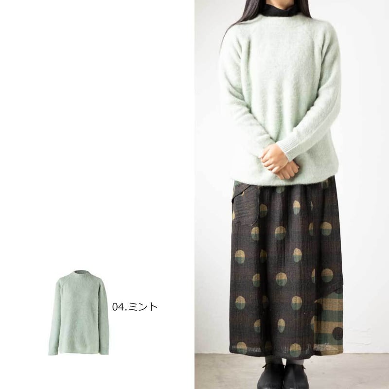 ブルーフォックス100％ラグランハイネックプルオーバー（セーター