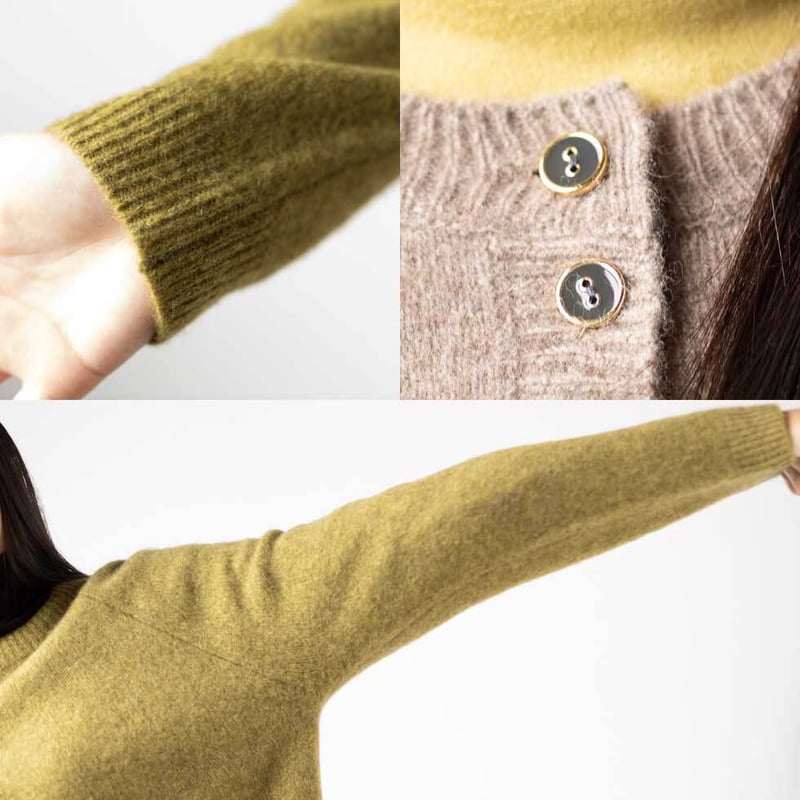 ヤク100％ラグランダブルボタンカーディガン 』 ミセスのカーディガン