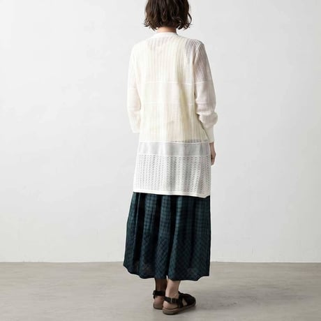 スビンコットン100% 総透かし柄長袖トッパーカーディガン レディース 春夏 M-L