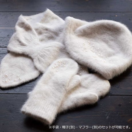 フォックスブレンドパールビジュー・ミニマフラー