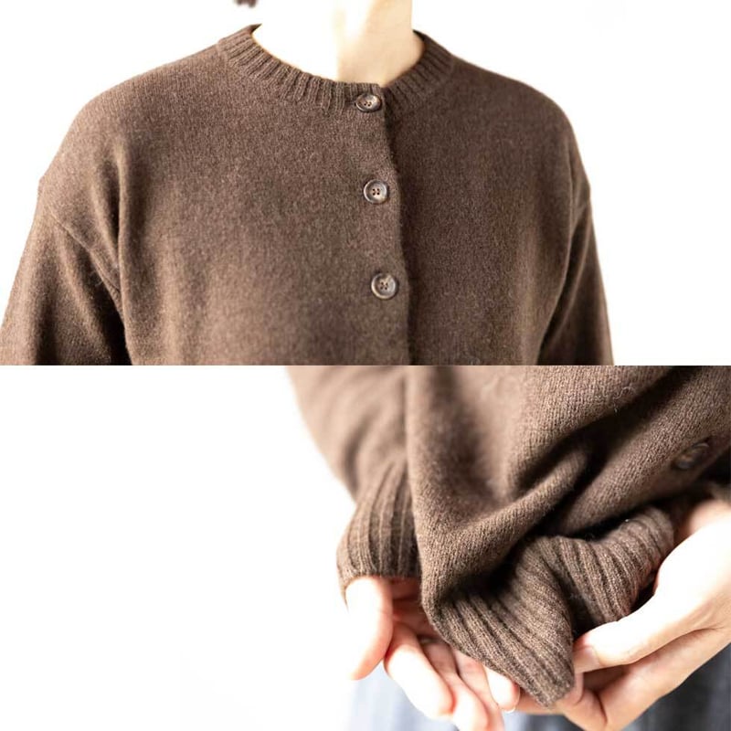 ヤク100％ラウンドネックボタンカーディガン』 | lagrimas-alpaca