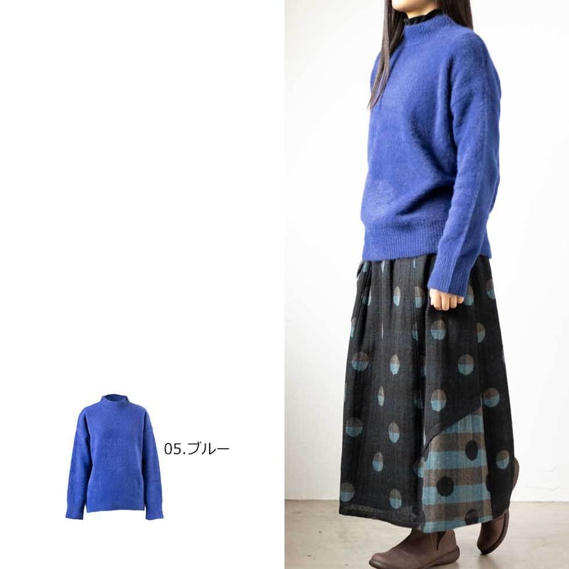 ブルーフォックス100％モックネックプルオーバー（セーター）』 ミセス