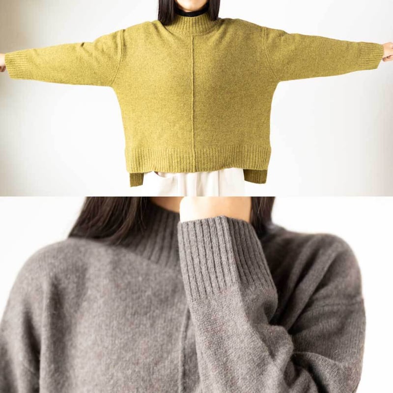 ヤク100％センターシームハイネックプルオーバー（セーター） 』「空に