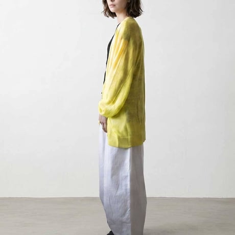 リネン100% ざっくりニット長袖トッパーカーディガン レディース 春夏 M-L