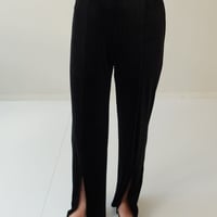 ベロアスリットパンツ(BLACK)