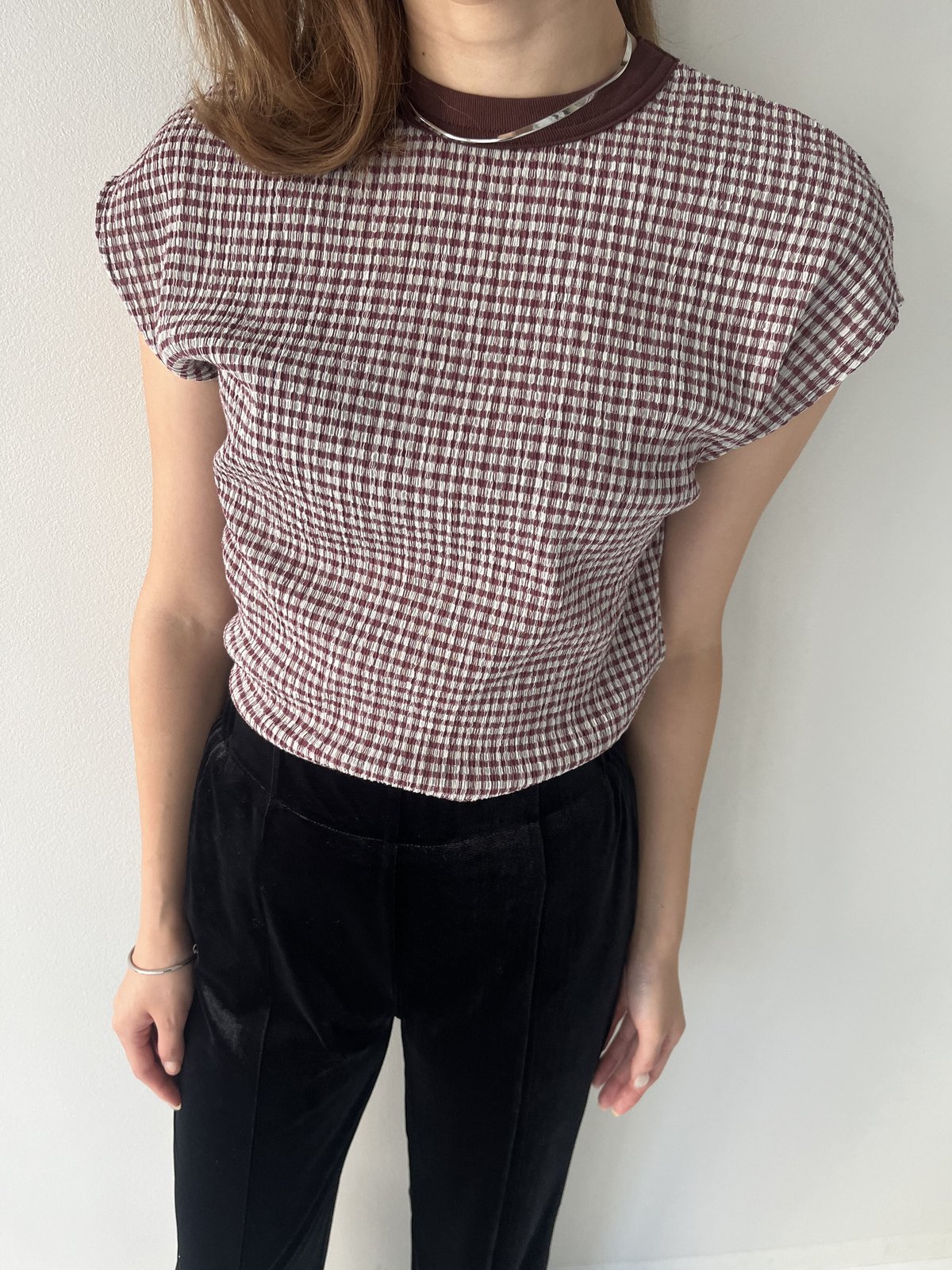 MAISON RAVIEW チェックリボンキャミソール MAISON RAVIEW チェック