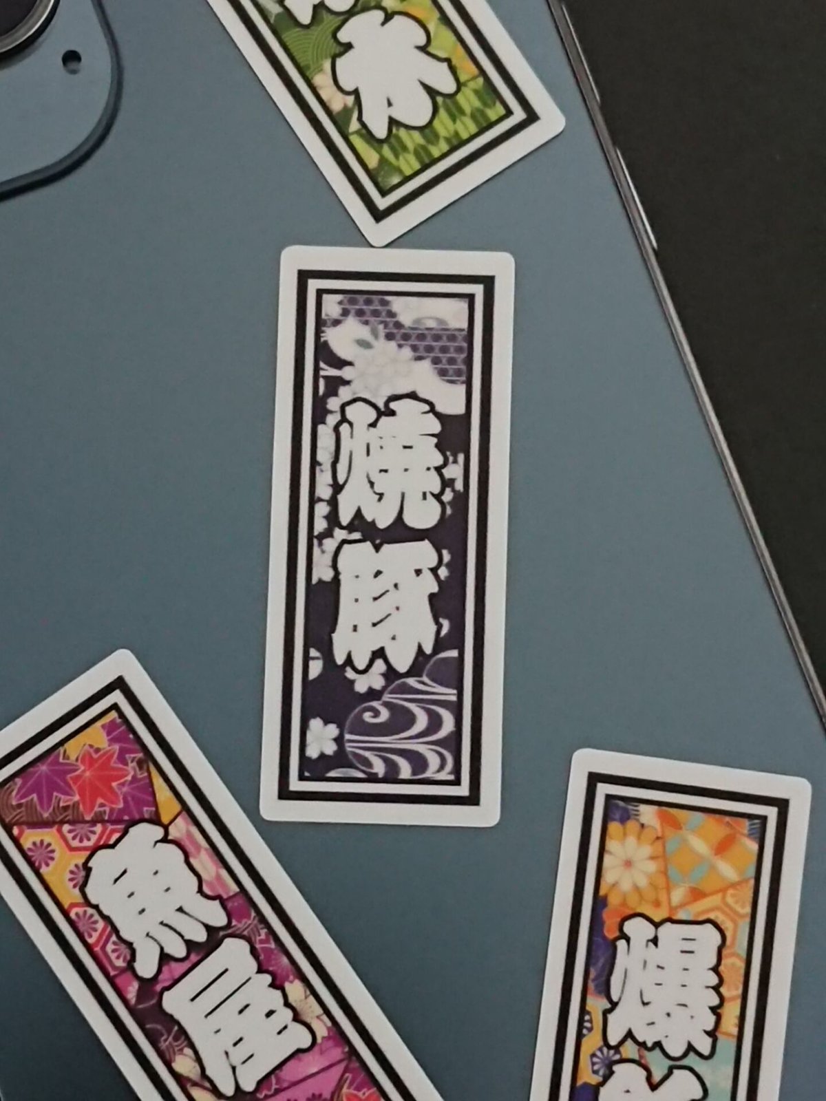 蕎麦 食べ物 千社札 和風柄 そば ステッカー／シール | StickerStudio