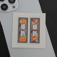 爆釣　縁起　千社札　和風柄　ステッカー／シール