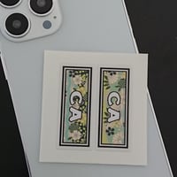 CA　職業　千社札　和風柄　ステッカー／シール