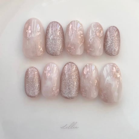 くすみピンク 大人ニュアンスネイルチップ くすみピンク 大人