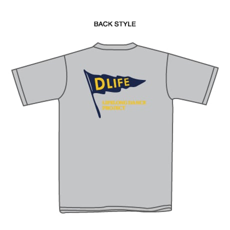 【A-2】D-LifeサマーTシャツ2026／アッシュ×ダークネイビー・サンフラワー　【注文販売/レッスン受取り】