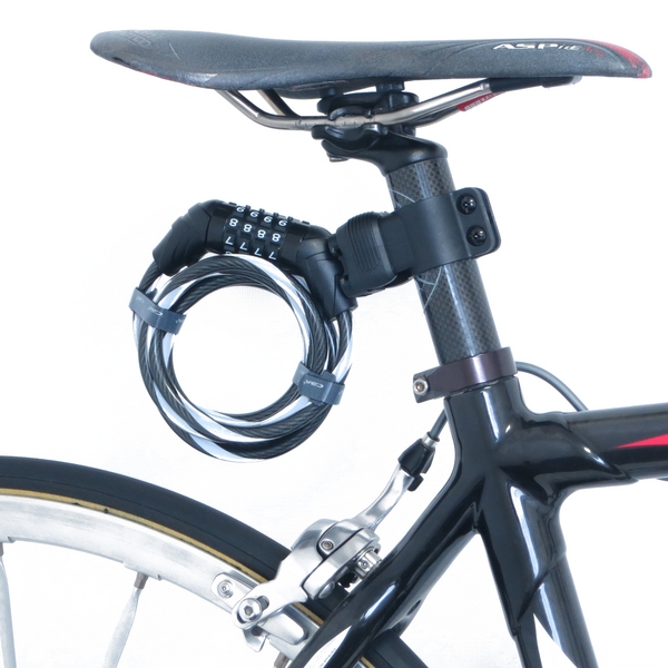 ブラケットダイヤルワイヤー錠 ロングワイヤー鍵 1800㎜ あさひ自転車