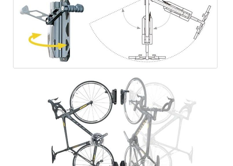 スイングアップバイクホルダー 壁掛け ロードバイク 縦置き | 悠々