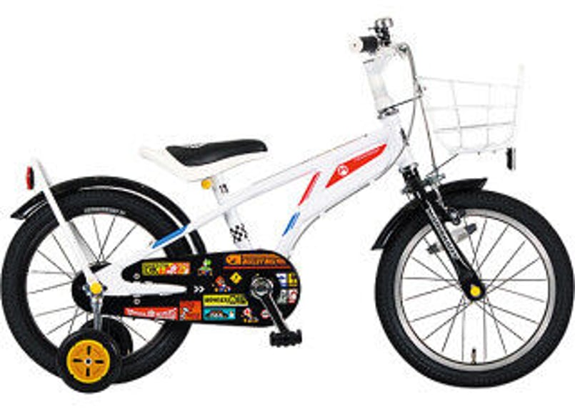 子供用マリオ自転車 16インチ 白 バスケット付き