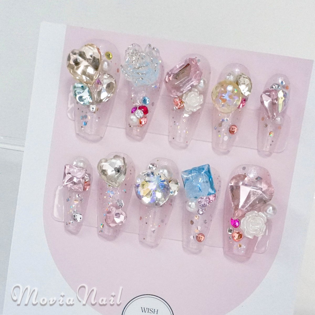 ピンク1S⋈量産型地雷系ワンホン韓国ゴテゴテガーリーギャル痛ネイル