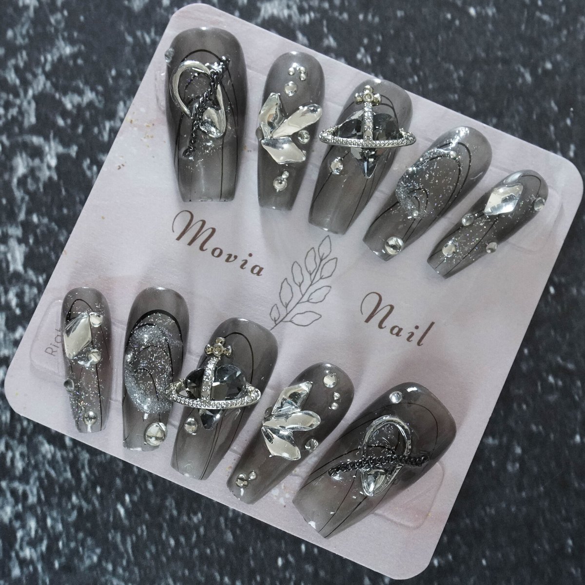 【No.023】ネイルチップ♡サブカル系♡クリアネイル♡ラメネイル No.023】ネイルチップ♡サブカル系♡クリアネイル♡ラメネイル