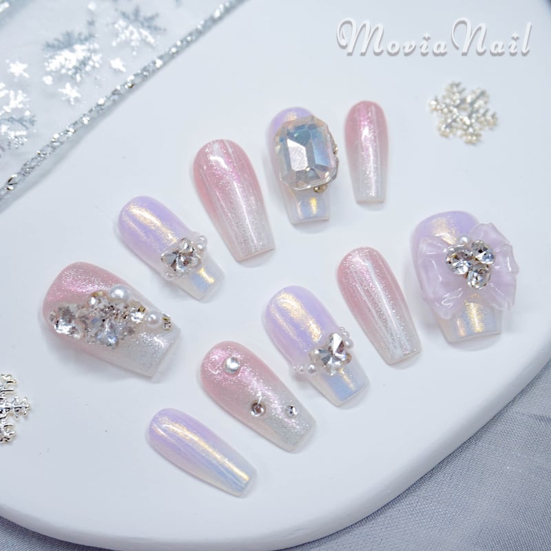 ネイルチップ‪‪❤︎‬パープル マグネット 量産型地雷韓国ワンホン‬