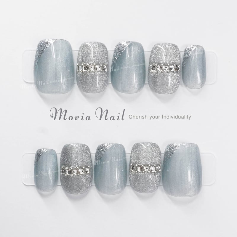 くすみブルー205XS～207M⋈水色シルバーマグネット韓国シンプル