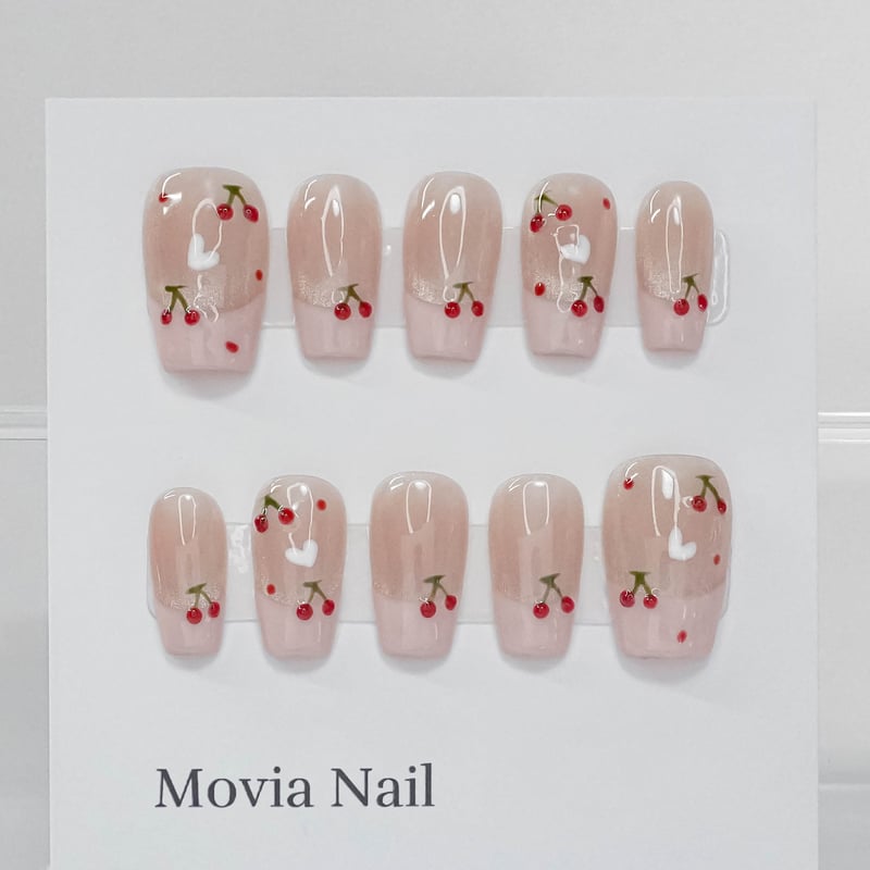 ネイルチップ 量産型 韓国 マグネット フレンチ ワンホン シンプル ちゅるん マグネットフレンチ 韓国ネイル ワンホンネイル - yui_nail