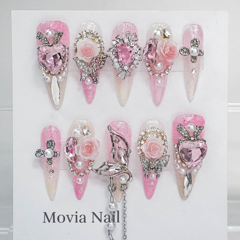 5月中発送♡ ネイルチップ 量産型 韓国 シンプル カラグラ 現品 推し活グッズ EM ♡ Nail -えむねいる- 量産型🎀地雷🎀推し活🎀ネイルチップ