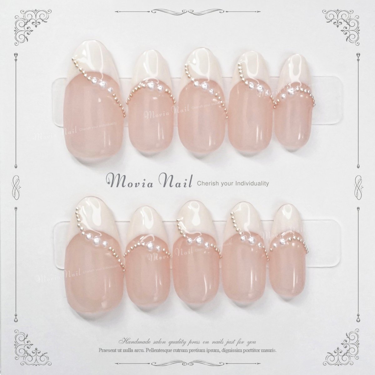 オーダーネイルチップ♡白ホワイト量産型フレンチガーリー韓国推しスナ系ワンホン地雷 オーダーネイルチップ♡白ホワイトフレンチガーリー量産型オタク