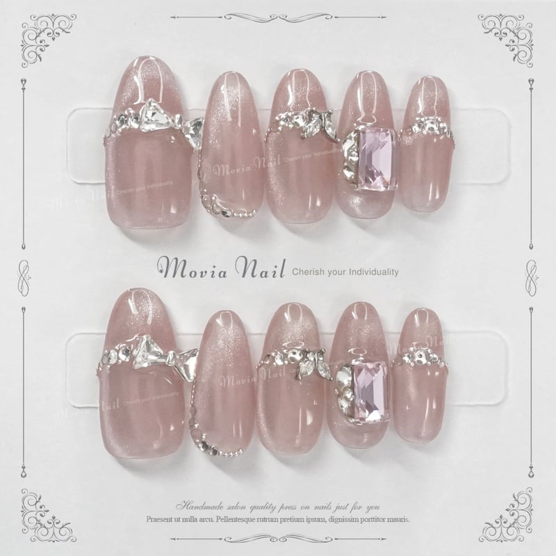 ネイルチップ‪‪❤︎‬ベージュ マグネット量産型地雷韓国ワンホンフレンチガーリー ピンク538XS～556M⋈667XS～669S⋈マグネット姫ギャルフレンチガーリー