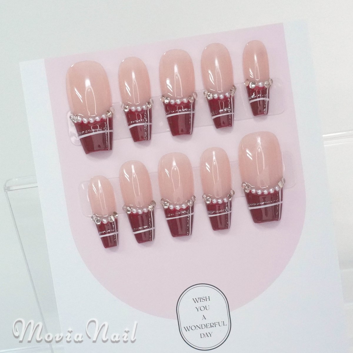 ネイルチップ マグネット チェック リボン ガーリー 韓国 量産型 地雷系 ネイルチップ マグネット チェック リボン ガーリー 韓国 量産型