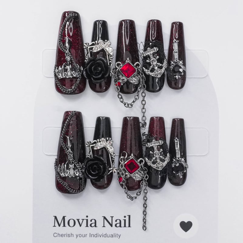 赤91XS☆50S☆92M☆マグネット地雷系サブカルゴシック薔薇