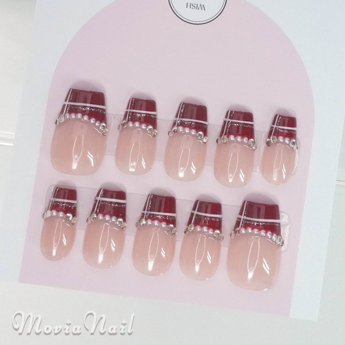 お急ぎ便B♥ ネイルチップ 現品 量産型 フレンチ 韓国 チェック柄 ワンホン No.81現品♡量産型ワンホン韓国フレンチガーリーチェック柄