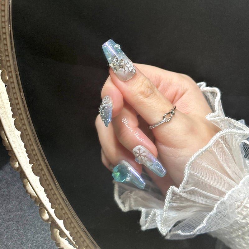 量産型 ギャル 韓国 ワンホン 水色 オーダーネイルチップ #67 量産型 ギャル 韓国 ワンホン 水色 オーダーネイルチップ #67