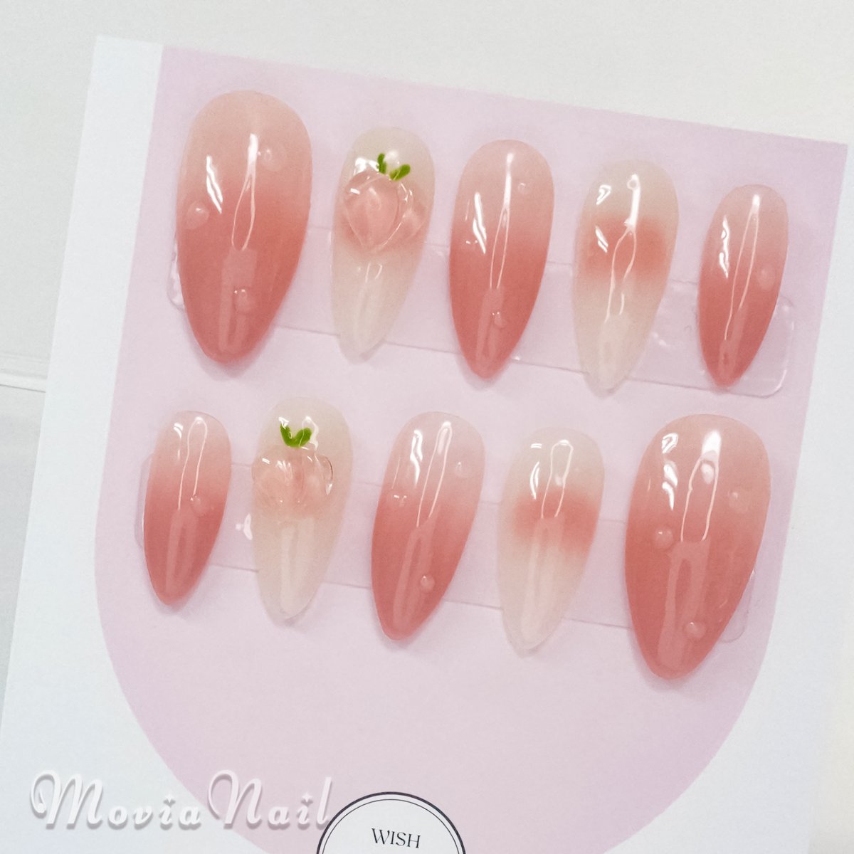 ピンク36M♡韓国3D桃もも果物フルーツシンプルポップちゅるん夏