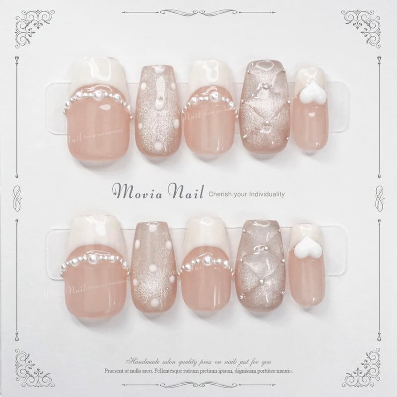 ネイルチップ オーダー マグネット フレンチガーリー キルティング