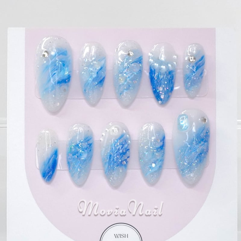 海洋テーマ ネイルチップ 10個セット 粘土細工彫刻 深海魚 ゴシックsサイズ